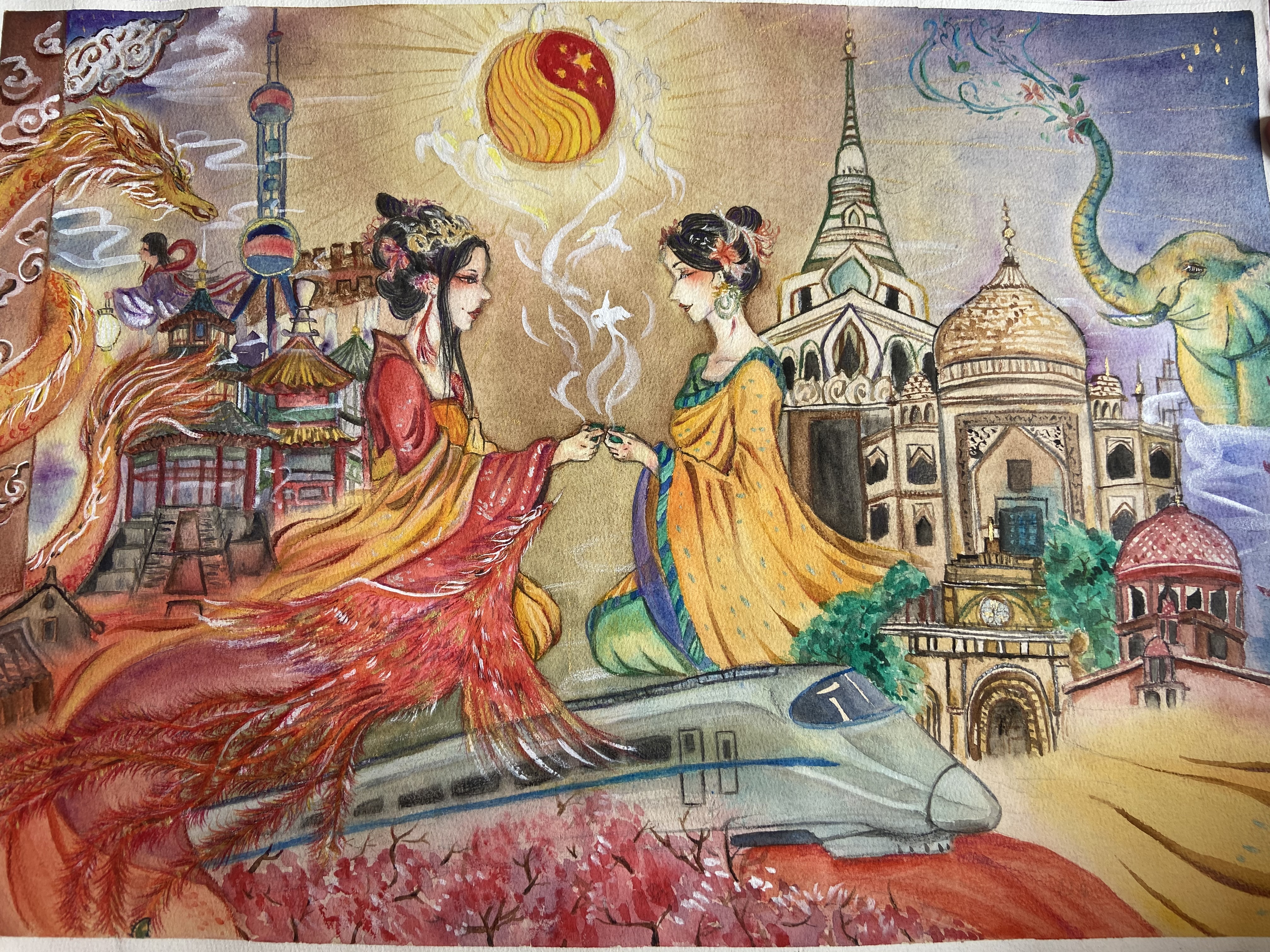 中国东盟绘画作品图片